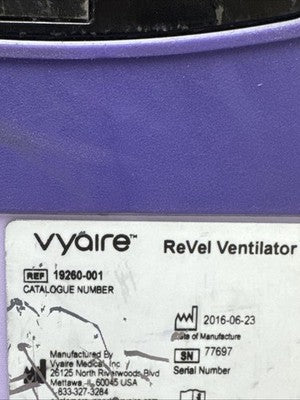 CAREFUSION REVEL TRANSPORT Vyaire Transport No Battery