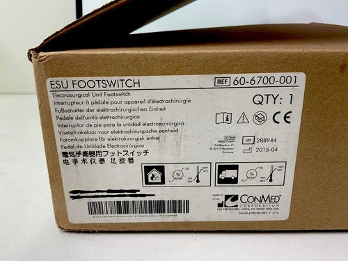 Conmed Aquiline Monopolar ESU Footswitch, NEW, 60-6700-001