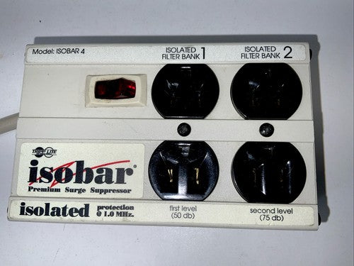 TRIPP LITE ISOBAR4 Surge, Suppressor 4-Outlet, 2 Isolated Filter Banks,50db 75db