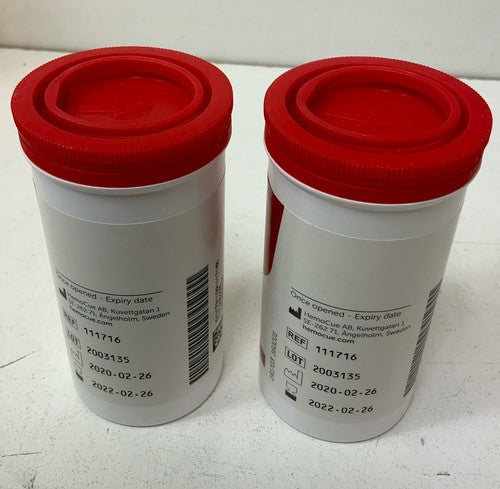 2 x HemoCue Hemoglobin Hb 201 Microcuvettes (50/Bottle) expired