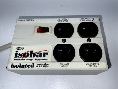 TRIPP LITE ISOBAR4 Surge, Suppressor 4-Outlet, 2 Isolated Filter Banks,50db 75db