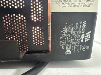 WELCH ALLYN 48830 LIGHT BOX WITH 48200 FIBER OPTIC LIGHT PIPE EXAM ROOM