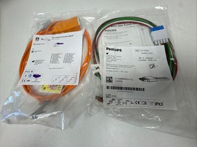 Philips 5-Lead Grabber Set & ECG Trunk Cable AAMI ICU NEW Lot of 2 Pieces