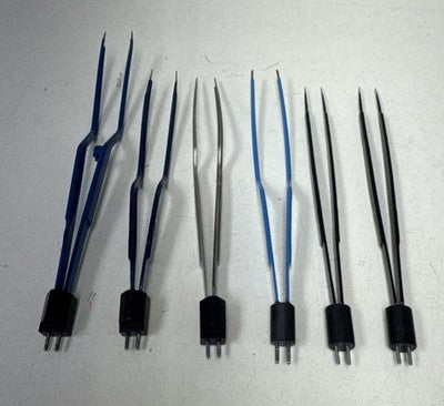 6) Lot Medical Cautery Electrosurgical Reusable Tweezers Laparoscopic bipolar