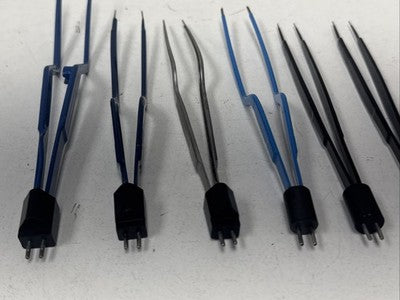 6) Lot Medical Cautery Electrosurgical Reusable Tweezers Laparoscopic bipolar