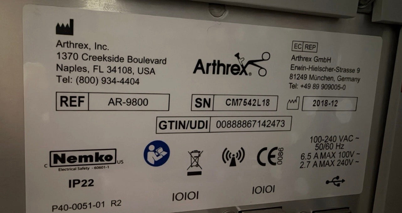 Arthrex Synergy HD3 Arthroscopy Tower System – Complete Integrated Surgical Video & Power Console Package