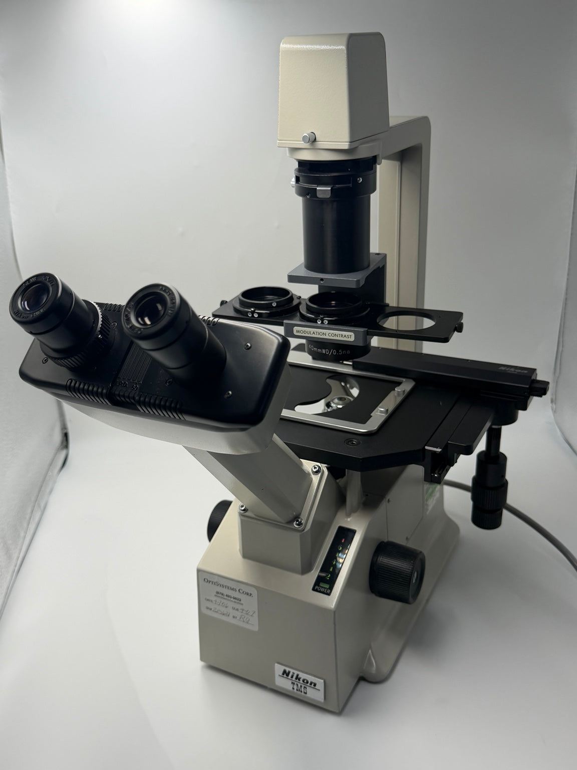 Nikon TMS inverted microscope with Hoffman modulation contrast optics