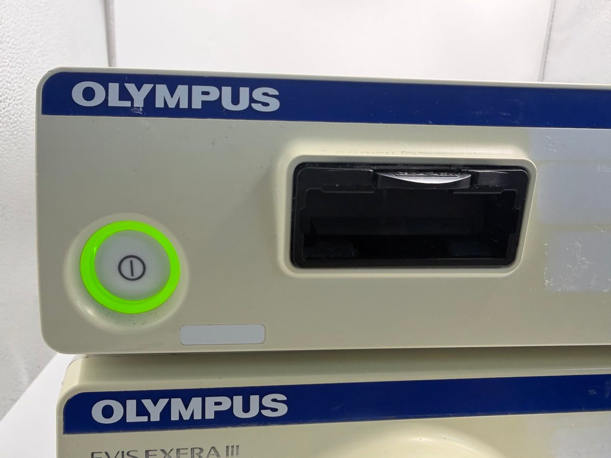 Olympus CV-190 video system center front panel powered on