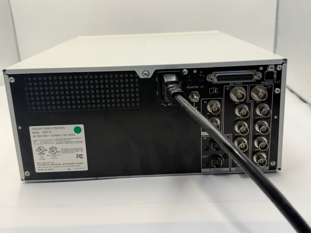 Olympus OEP-5 rear panel connections and power cord