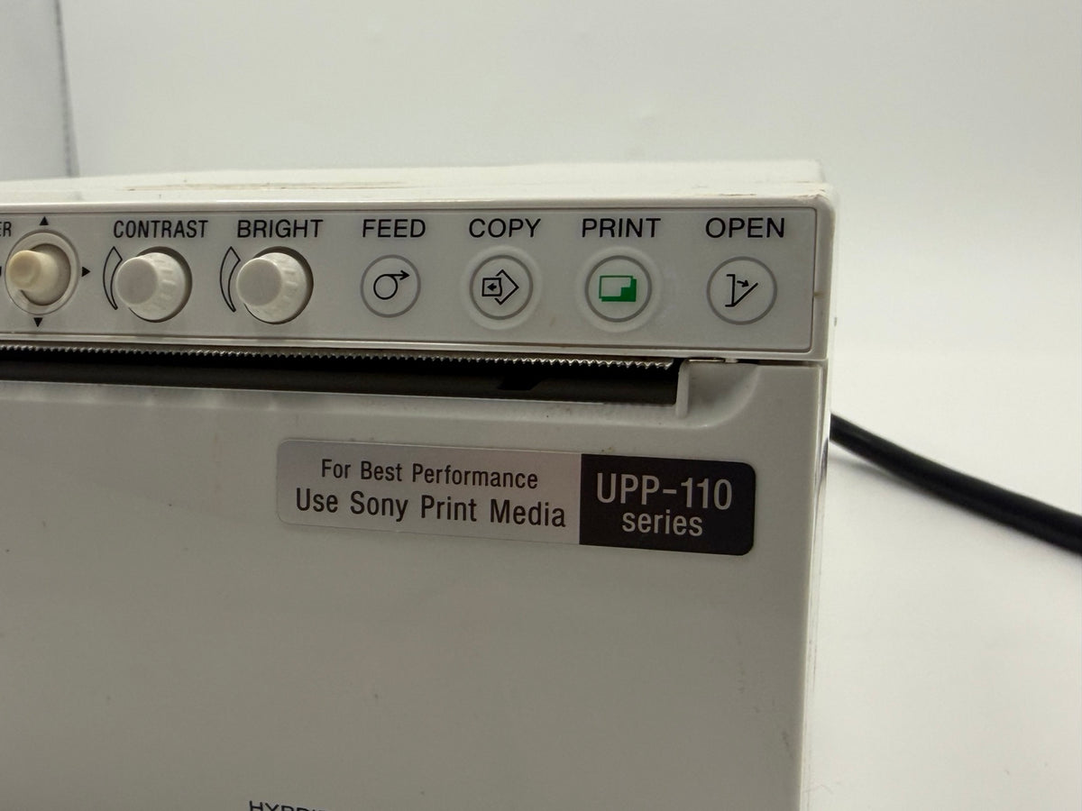 Sony UP-X898MD controls and UPP-110 media label