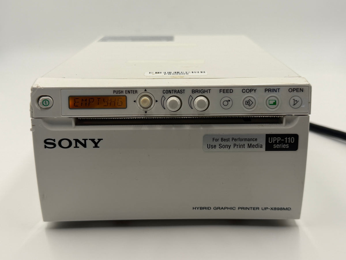 Sony UP-X898MD hybrid graphic printer front view powered on