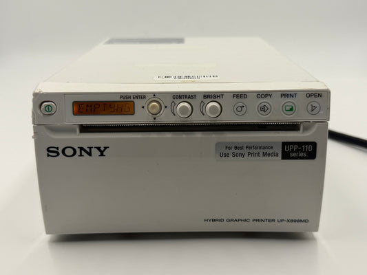Sony UP-X898MD hybrid graphic printer front view powered on