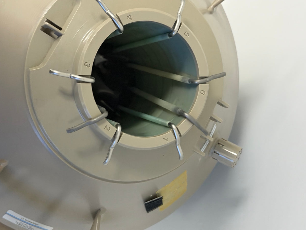 Taylor-Wharton 35VHC cryogenic dewar top opening and numbered canister positions