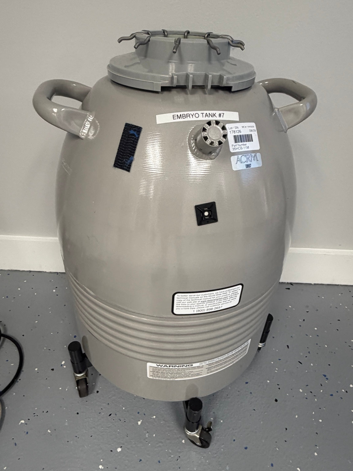 Taylor-Wharton HC35 high capacity cryogenic storage tank rear full view